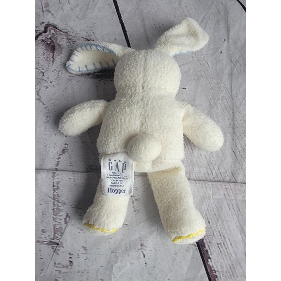 Baby Gap Hopper Pink Stitched Plush Bunny Rabbit Pink Nose Gray Eyes 7in - Picture 5 of 6